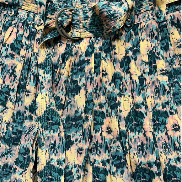 Ulla Johnson NWT 100% Silk Belted Pleated Floral Abstract Margot Shorts Size 4 - Picture 5 of 9